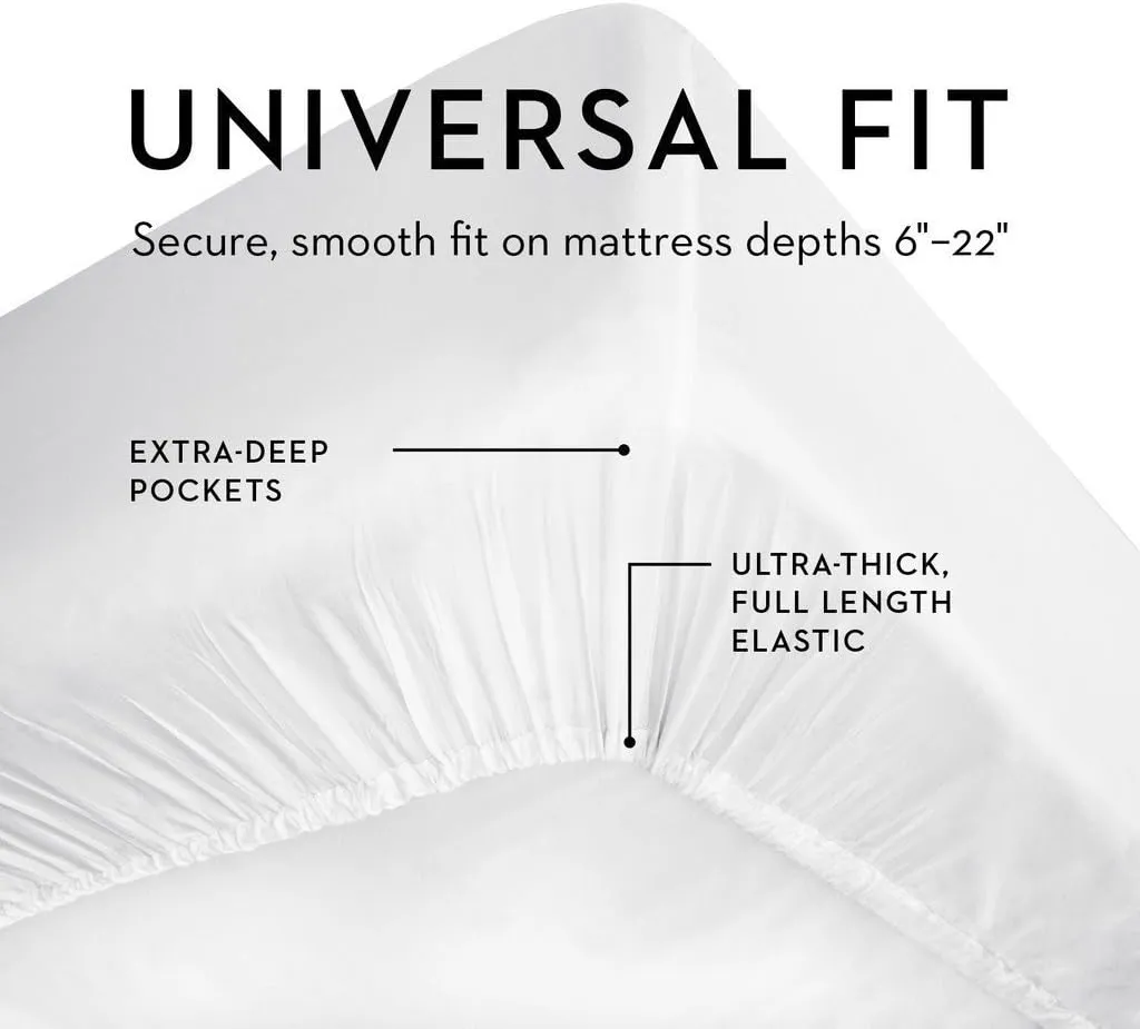 100% Egyptian Cotton 600 Thread Count, Blush Queen Fitted Sheet with Elastic All Around, Soft & Silky Sateen Weave - Fits Mattress Upto 18 inches