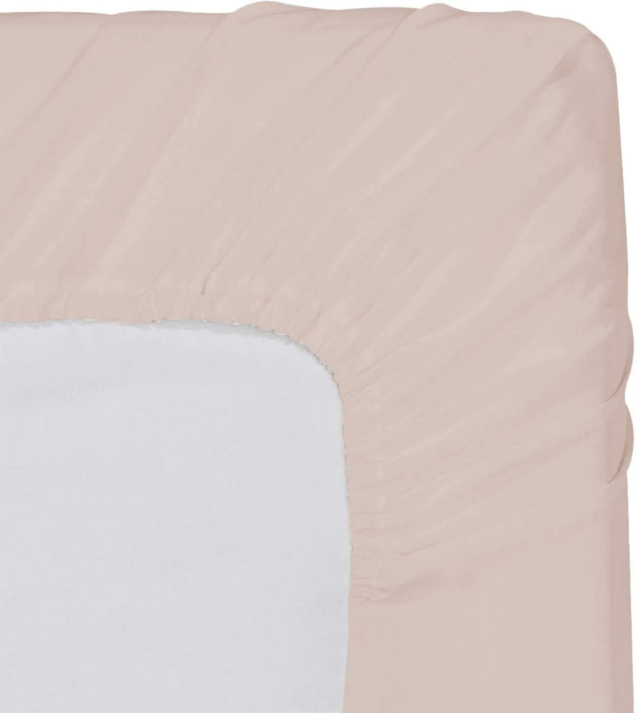 100% Egyptian Cotton 600 Thread Count, Blush Queen Fitted Sheet with Elastic All Around, Soft & Silky Sateen Weave - Fits Mattress Upto 18 inches