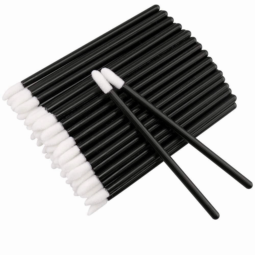 100PCS Glitter Crystal Lip Brush, Disposable Lip Brushes, Lip Gloss Applicators,Lip Gloss Wands Applicator Perfect Makeup Tool Kits (Pink)