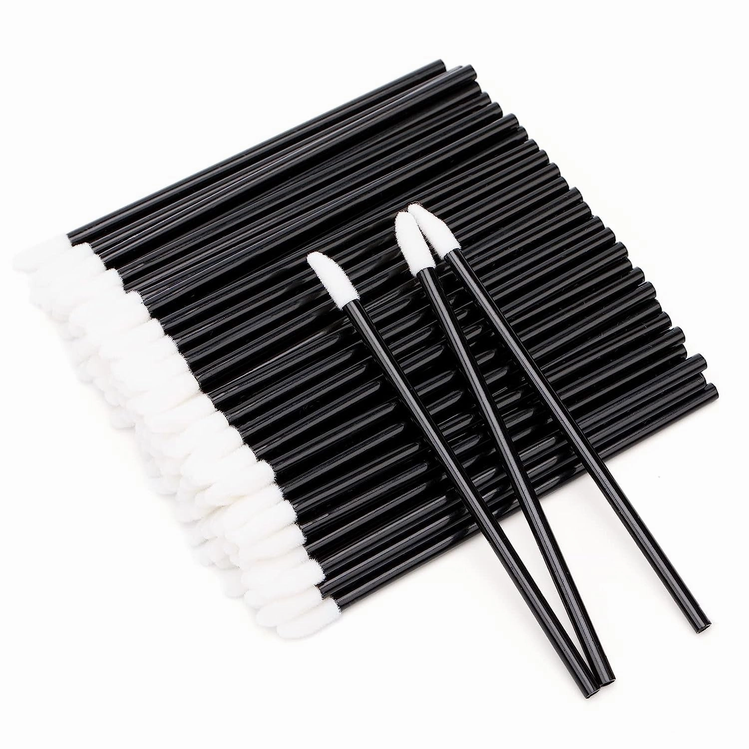100PCS Glitter Crystal Lip Brush, Disposable Lip Brushes, Lip Gloss Applicators,Lip Gloss Wands Applicator Perfect Makeup Tool Kits (Pink)
