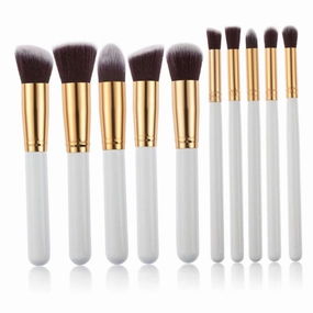 10-piece Makeup Brush Set Synthetic Fiber Makeup Brushes Kit for Face Foundation Blush Eye Liner Cosmetics Set