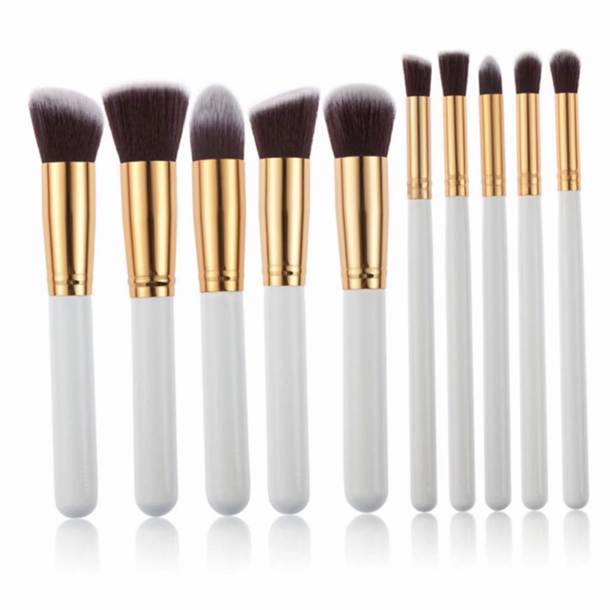 10-piece Makeup Brush Set Synthetic Fiber Makeup Brushes Kit for Face Foundation Blush Eye Liner Cosmetics Set