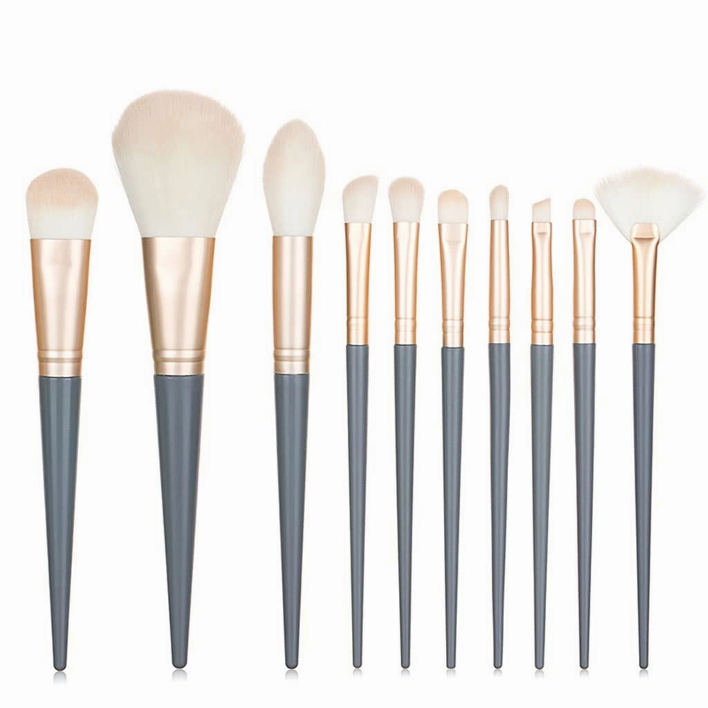 10 X Cosmetic Brush Set for Cosmetic Foundation, Blush Powder, Eye Shadow and Beauty Tools(1,D)