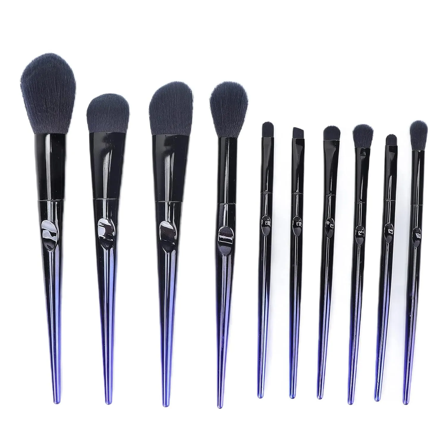 10pcs Eyeshadow Blush Brush Set, Portable Soft Hair Cosmetic Brush, Ergonomic Handle, Fine Fiber Brush Hair, for Beginners and Makeup Artists,