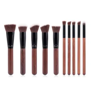 10Pcs Makeup Brush Set Professional Make Up Brushes for Foundation Concealer Contour Blush Blending Soft Synthetic Hair