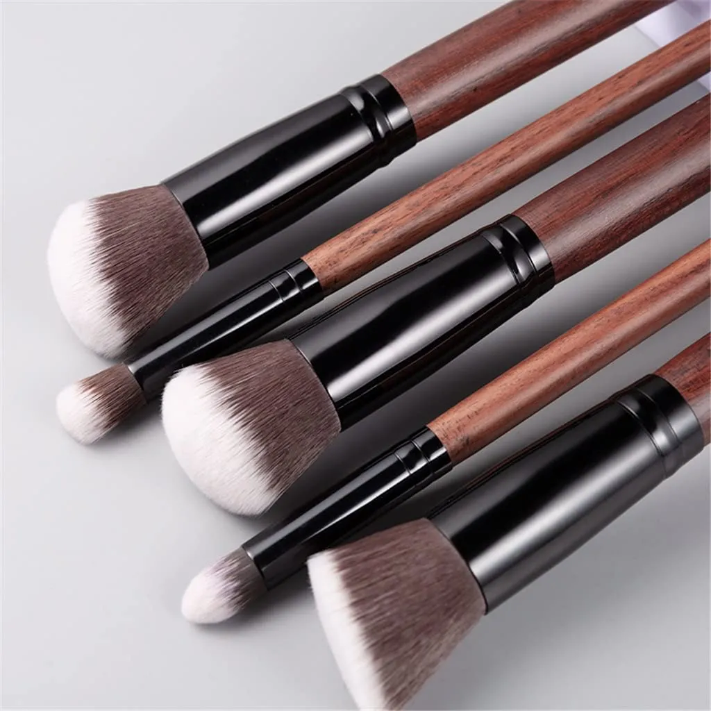 10Pcs Makeup Brushes Set Wooden Powder Blush Brush Eyeshadow Blending Brush Shading Eyebrow Contour Make Up Tool