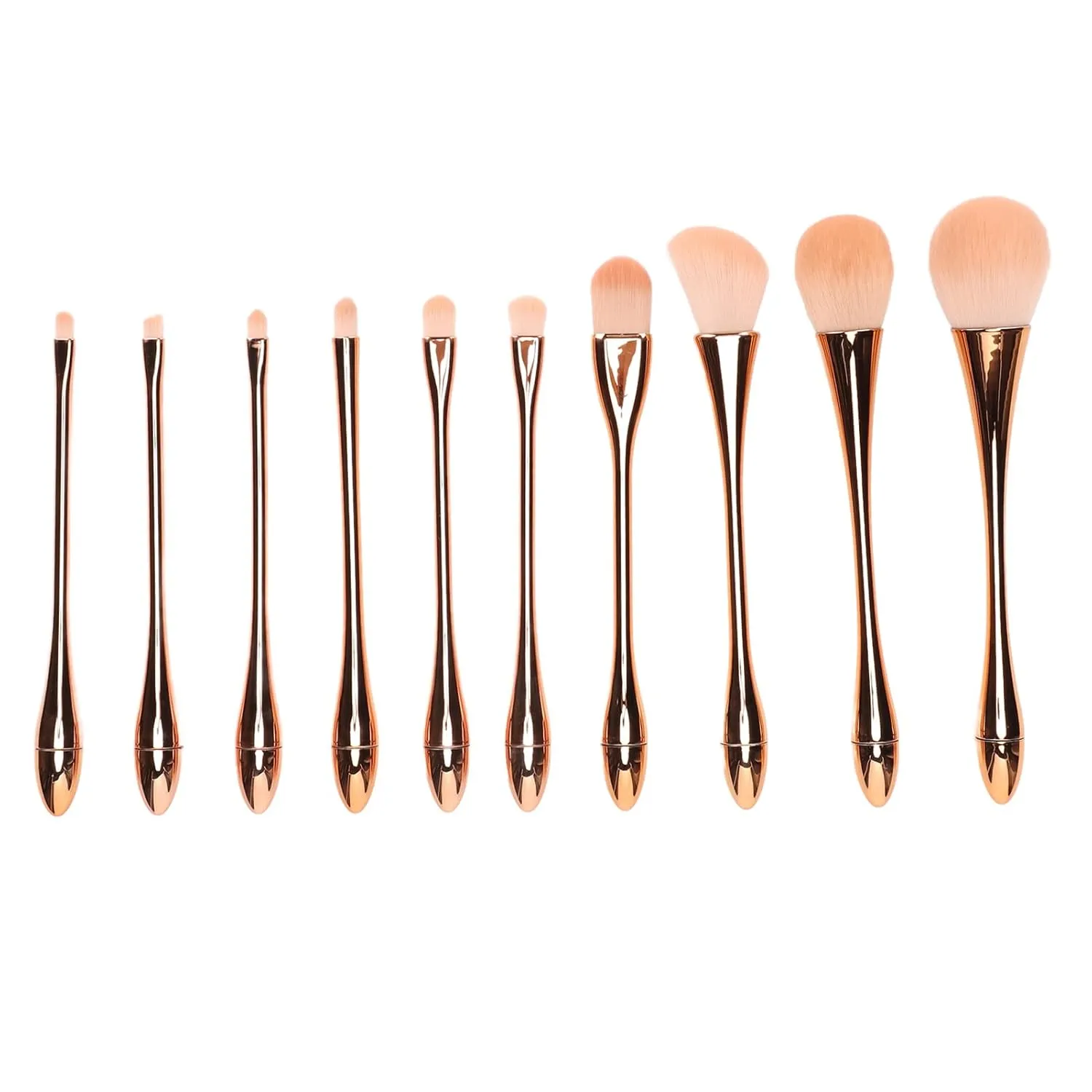 10pcs Professional Makeup Brush Set Fluffy Portable Rose Gold Design Multi use Tools for Eye Shadow Blush Face Makeup