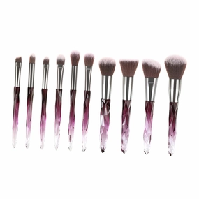 10pcs Crystal Makeup Brush Soft Bristles for Blush and Powder Application Water-resistant Easy to Clean for Daily and t