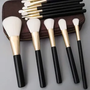 12Pcs Makeup Brushes Set Cosmetic Foundation Powder Blush Eye Shadow Lip Blend Wooden Make Up Brush Tool Kit