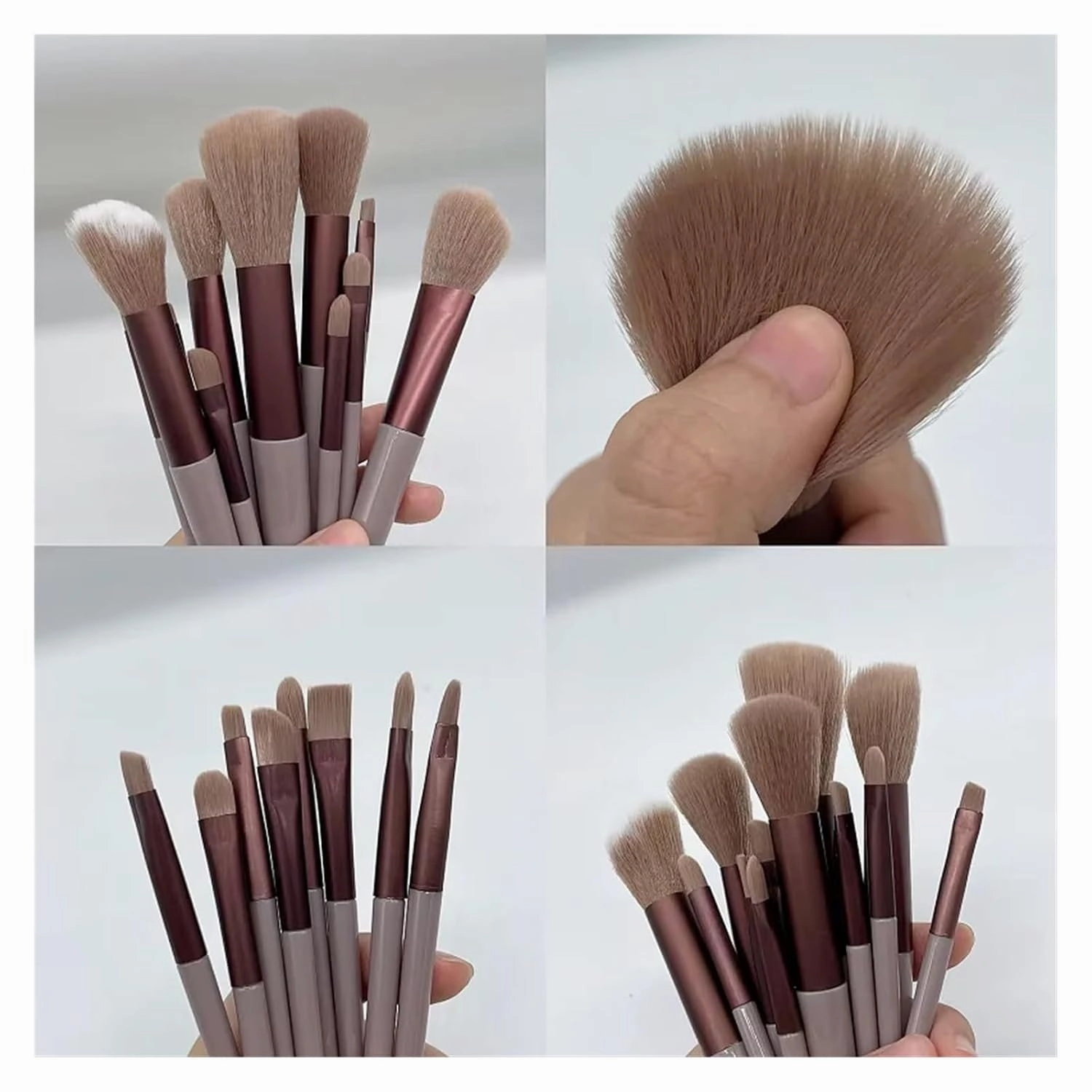 13 PCS Colorful Makeup Brush Set Eye Shadow Foundation Women's Makeup Brushes Eye Shadow Blush Beauty Soft Makeup Toolkit(Green with bag)
