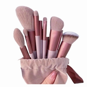 13 PCS Makeup Brushes Set Eye Shadow Foundation Women Cosmetic Brush Eyeshadow Blush Beauty Soft Make Up Tools Bag(Yellow with bag)