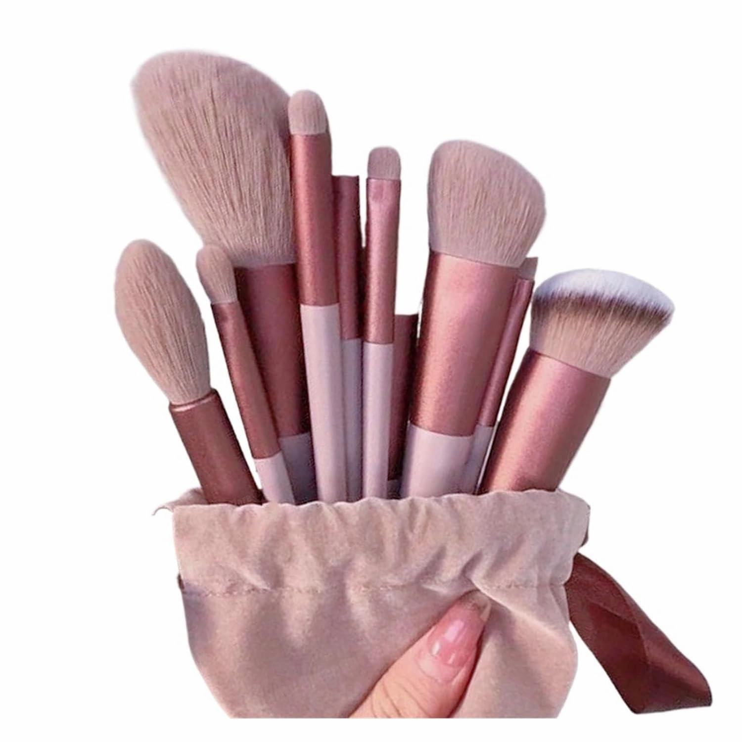 13 PCS Makeup Brushes Set Eye Shadow Foundation Women Cosmetic Brush Eyeshadow Blush Beauty Soft Make Up Tools Bag(Yellow with bag)