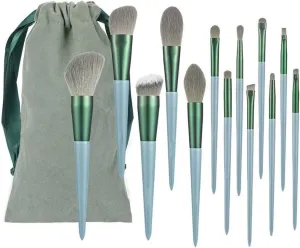 13PCS Professional Makeup Brush Set Cosmetic Powder Eye Shadow Foundation Blush Blending Concealer Beauty Make Up Tool Gift of Choice for mom, Wife or Female Friend. (Color : Green)