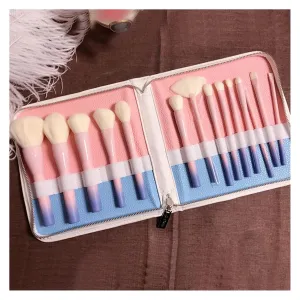 14pcs Gradient Makeup Brushes Set Comfortable Synthetic Hair Make Up Brush Foundation Eye Shadow Lip with Cosmetic Bag