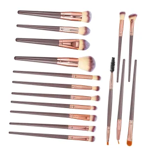 16pcs Face Makeup Brush Set with Aluminum Handle Soft Brushes for Eye Shadows Powder and Blending present for Teen Christmas