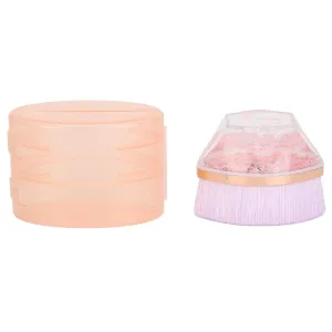 2 Pcs Purple Flat Top Rhombus Foundation Makeup Brush Set with Storage Box
