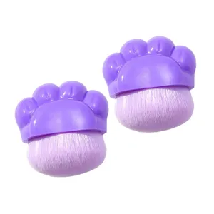 2Pcs Cat Paw Makeup Brush Portable Soft Cosmetic Applicators for Foundation Blush Powder Cute Design for Travel Everyday Use Made with Artificial