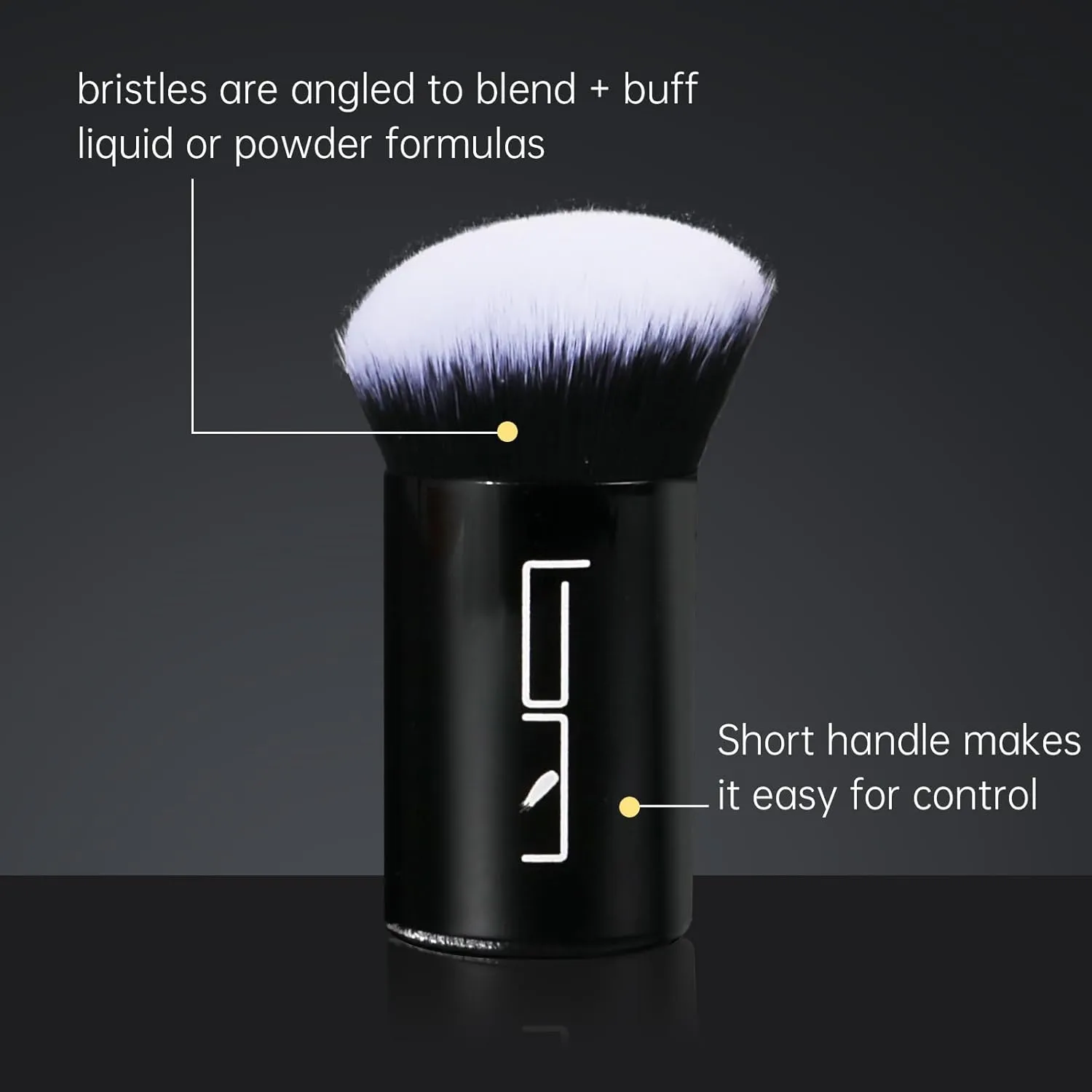 2pcs Retractable Foundation Makeup Brush, Kabuki Brush For Powder, Blush, Bronzer, Concealer, Portable Brush Cover, Perfect for Travel(Black)