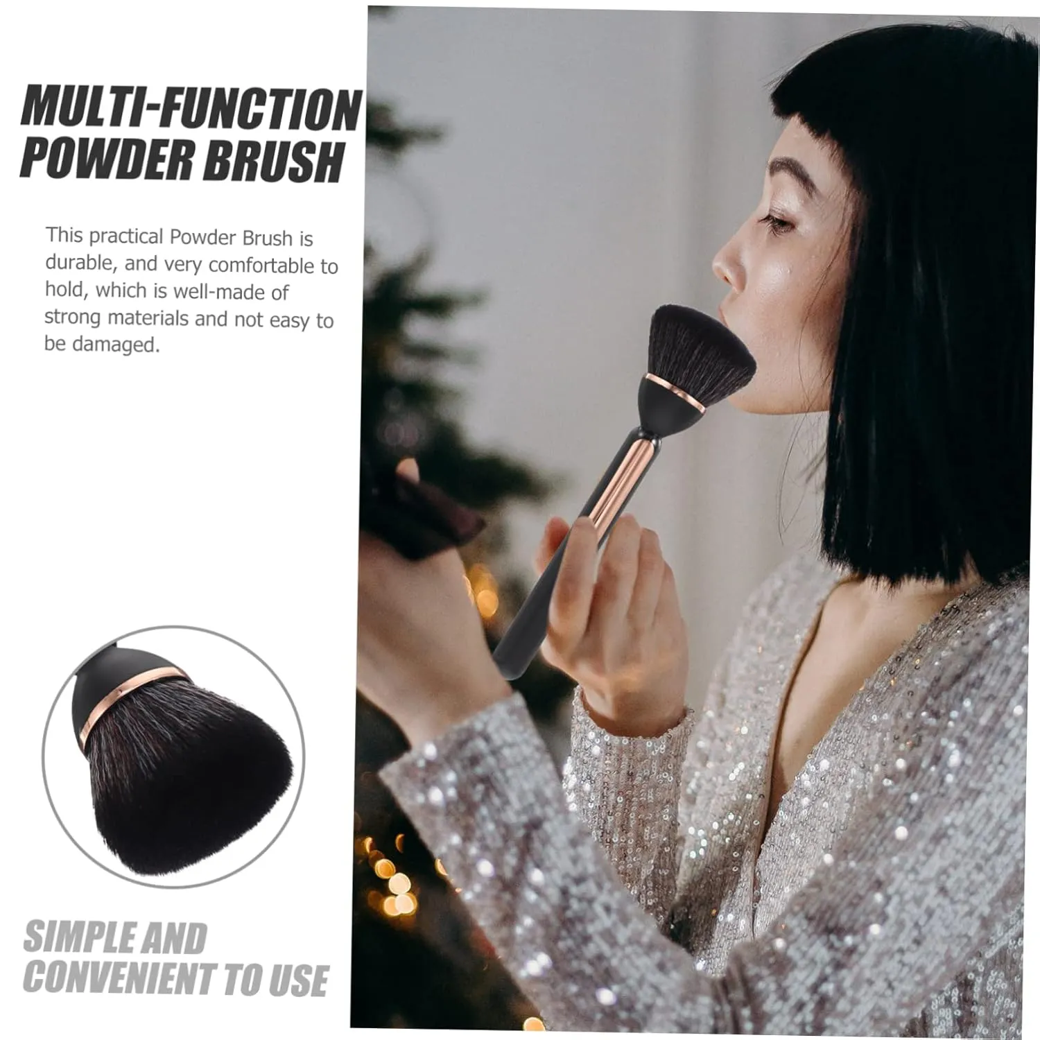 3pcs Household Powder Brush for Makeup Nail Dust Removal Ergonomic Handle Fluffy Soft Bristles Lightweight Cosmetic Tool for Loose Powder Application