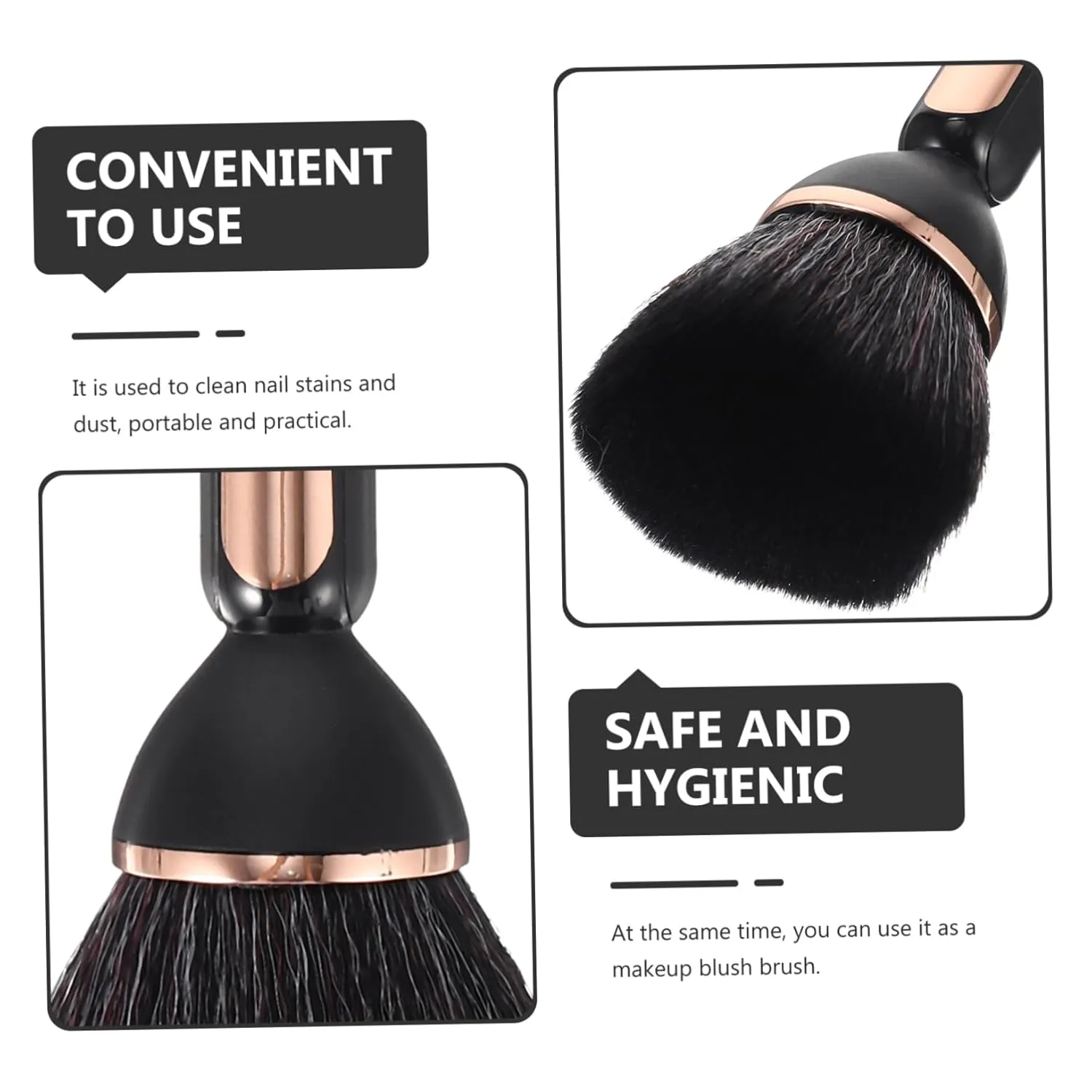 3pcs Household Powder Brush for Makeup Nail Dust Removal Ergonomic Handle Fluffy Soft Bristles Lightweight Cosmetic Tool for Loose Powder Application