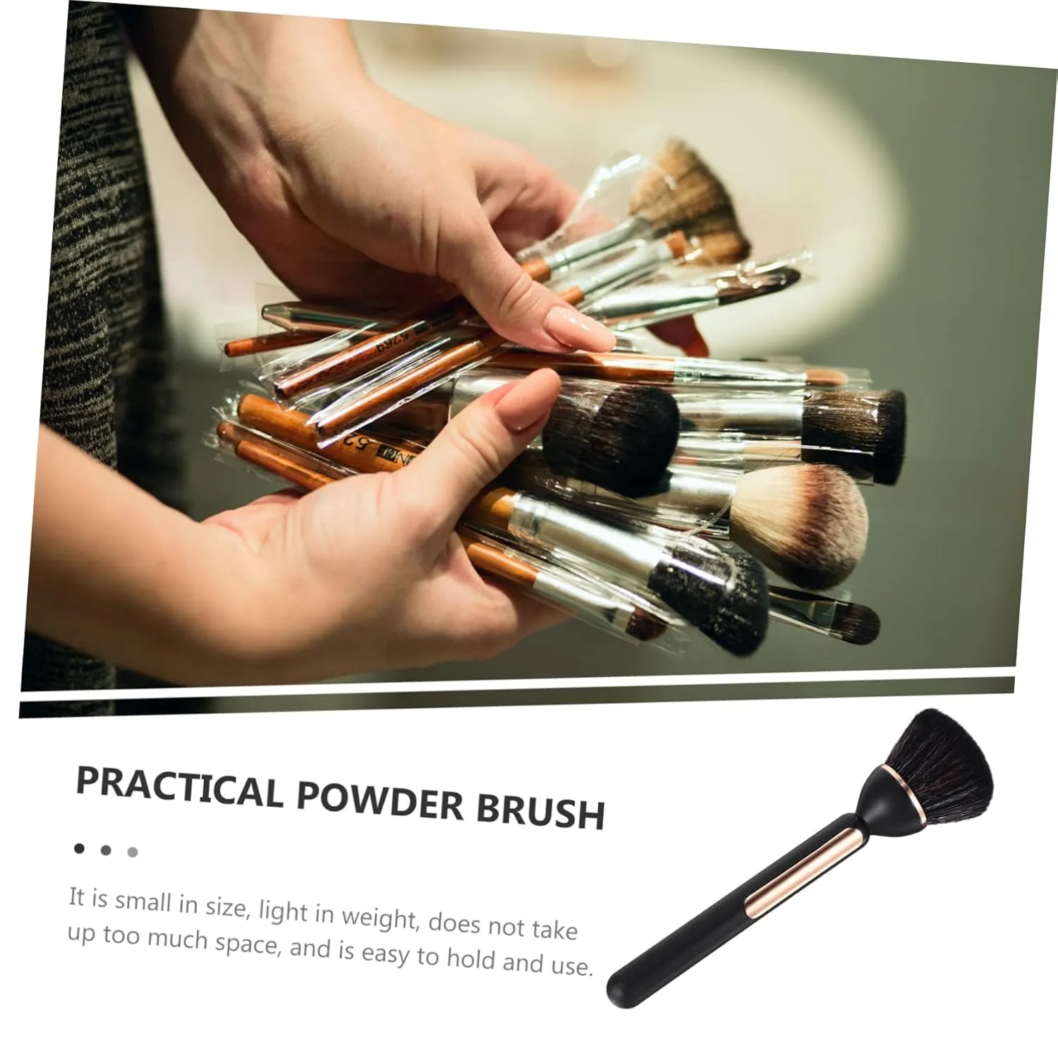 3pcs Household Powder Brush for Makeup Nail Dust Removal Ergonomic Handle Fluffy Soft Bristles Lightweight Cosmetic Tool for Loose Powder Application