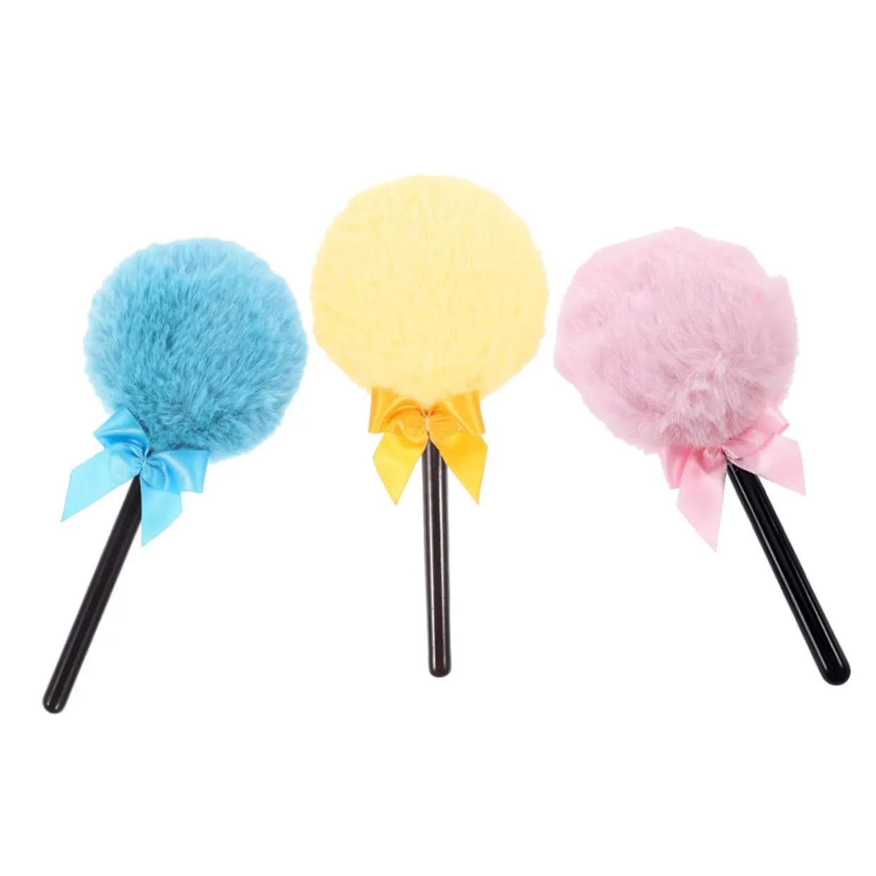 3pcs Reusable Fluffy Powder for Loose Makeup Tool with Handles for Foundation and Blush Application Luxurious Feel and Versatile Use