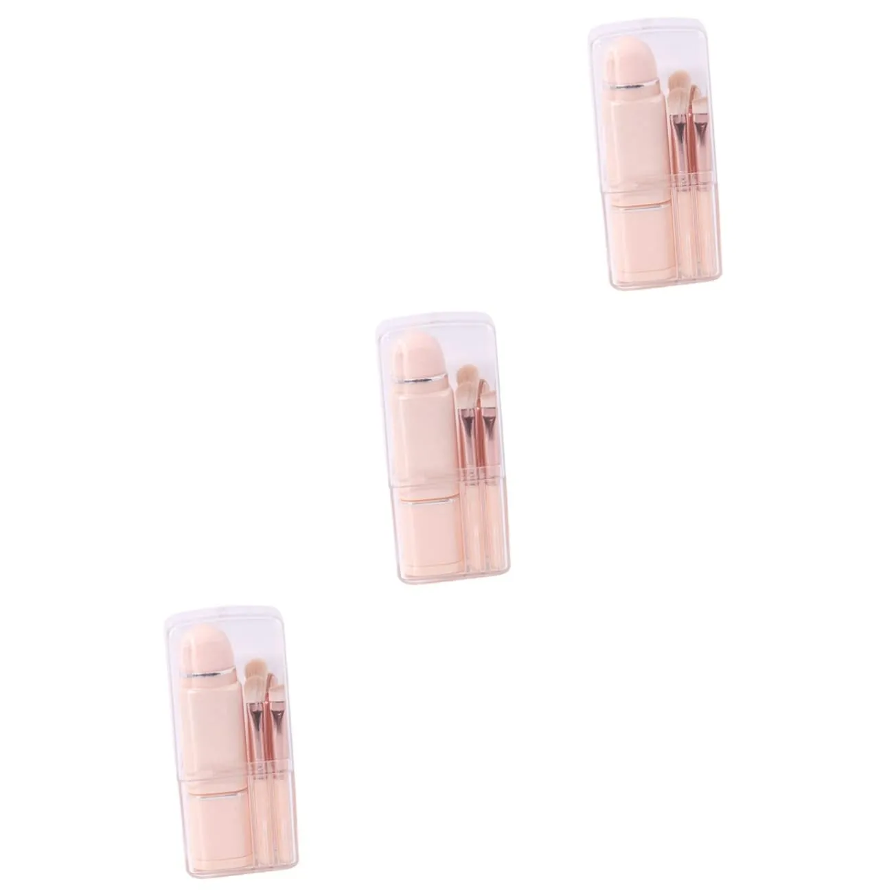 3sets Makeup Brush Set Dual-ended Cosmetic Brushes for Powder Blending Shading Highlighting High-grade Soft Portable Design for Women Girls