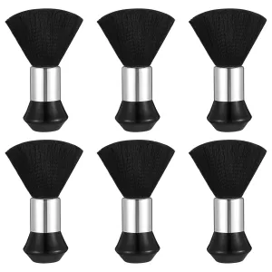 6-Piece Barber Neck Hair Brush Set - Soft Cutting Neck Duster with Plastic Handle Grip for Face Hair Cleaning