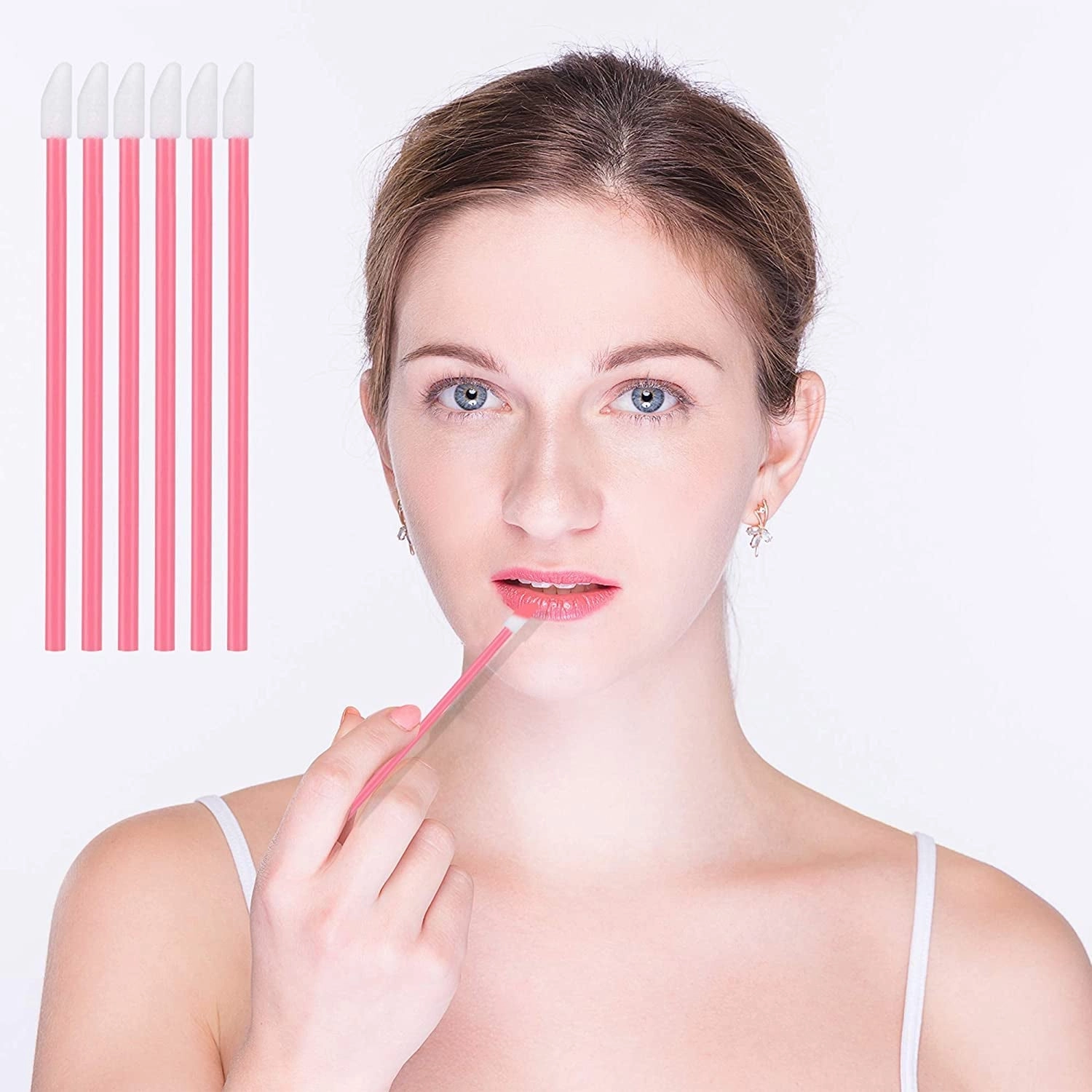 650PCS Disposable Lip Gloss Applicators Make up Brush Lipstick Wands Makeup Applicators Brushes Applicator Tool Makeup Beauty Tool Kits Disposable Lip Brushes Tool Kits Pink