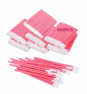 650PCS Disposable Lip Gloss Applicators Make up Brush Lipstick Wands Makeup Applicators Brushes Applicator Tool Makeup Beauty Tool Kits Disposable Lip Brushes Tool Kits Pink
