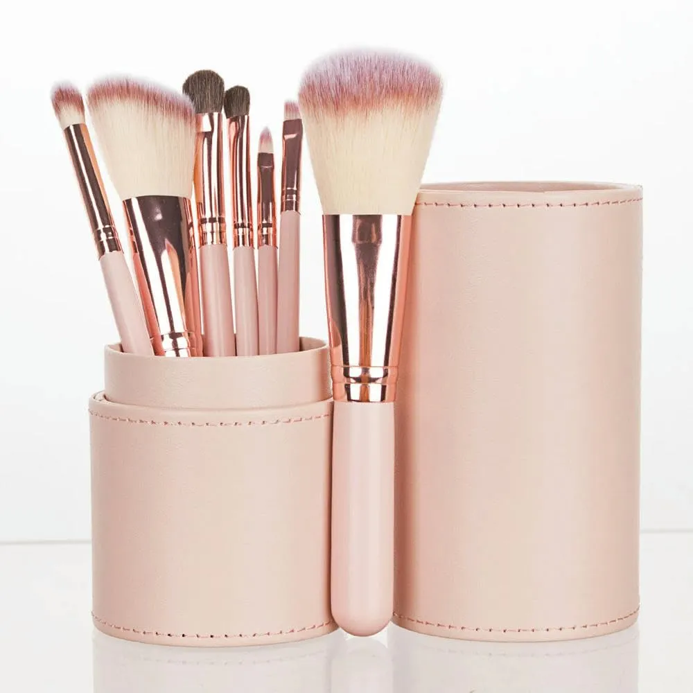 7 Pcs makeup brushes Professional Makeup Brushes Set with Bucket Blush Powder Eyeshadow Eyebrow Foundation Beauty Makeup Tool Brushes(Color:Brush with bucketc)(one size,Brush with bucketb)