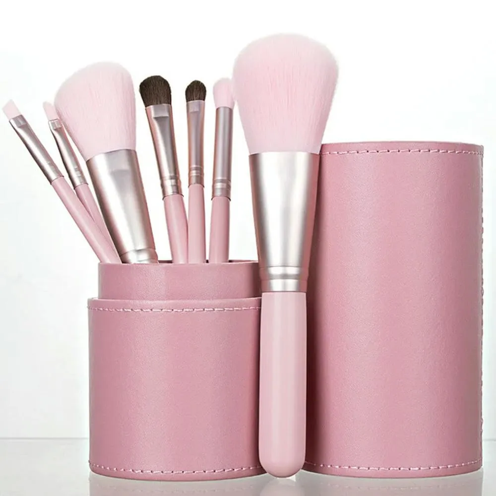 7 Pcs makeup brushes Professional Makeup Brushes Set with Bucket Blush Powder Eyeshadow Eyebrow Foundation Beauty Makeup Tool Brushes(Color:Brush with bucketc)(one size,Brush with bucketb)