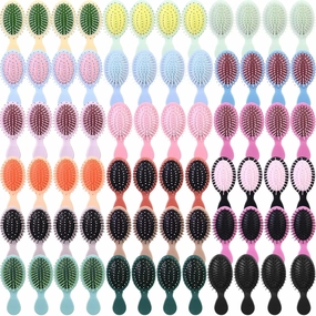 72 Pcs Mini Detangler Hair Brushes Bulk Travel Detangling Brush Soft Bristles Wet Dry Small Hairbrush Comb for Kids Girls Toddler Women Most Hair Types Smoothing with Ease Knots, Multi Color