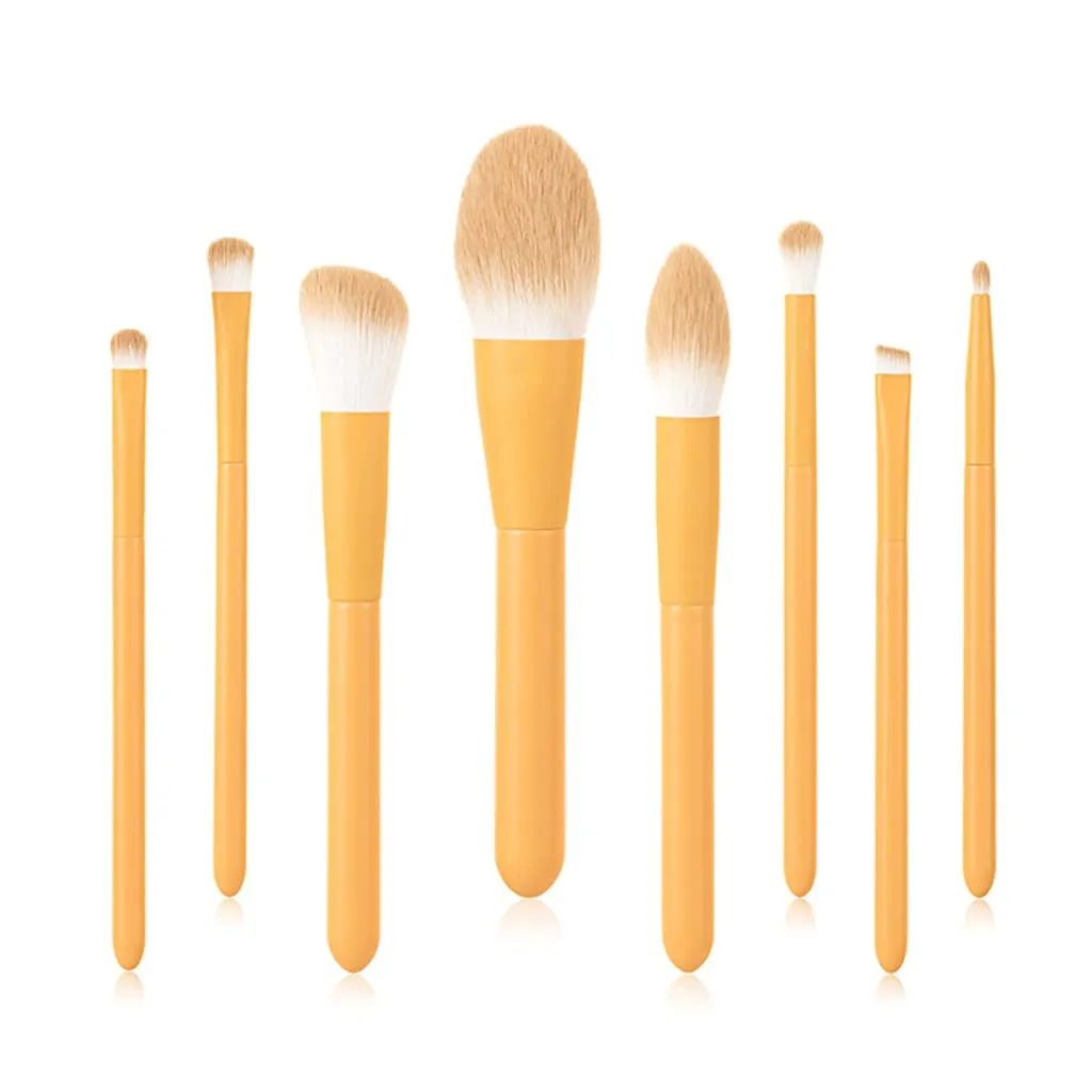 8 Makeup Brush Set Soft Brush Wooden Handle Beauty Tool Blush Powder Foundation Brush Makeup Brush(C)