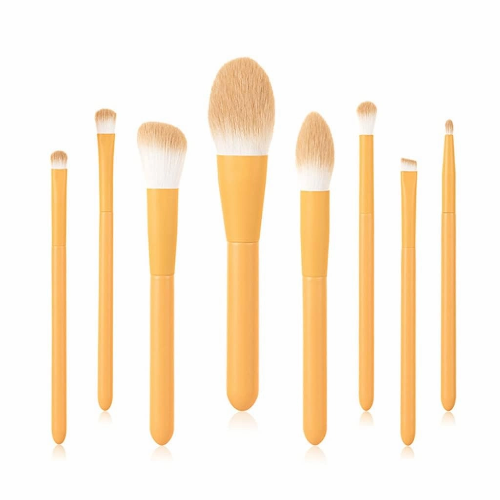 8 Makeup Brush Set Soft Brush Wooden Handle Beauty Tool Blush Powder Foundation Brush Makeup Brush(As shown,E)