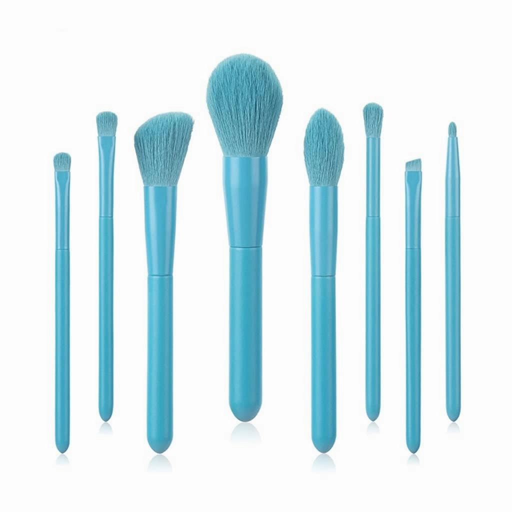 8 Makeup Brush Set Soft Brush Wooden Handle Beauty Tool Blush Powder Foundation Brush Makeup Brush(As shown,E)