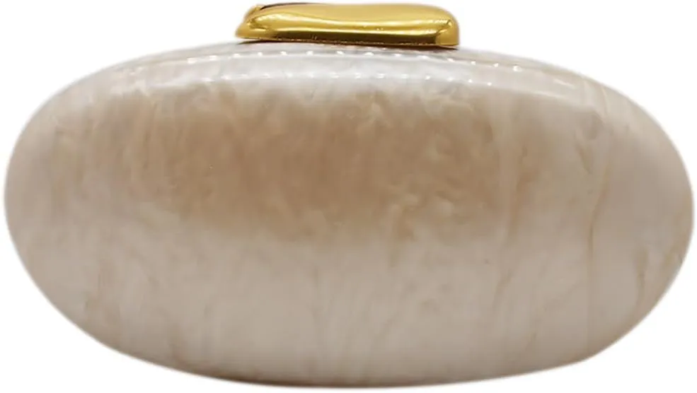 Acrylic Clutch Purse for Women Egg Shape Acrylic Handbags Cute Wedding Party Shoulder Crossbody Bag