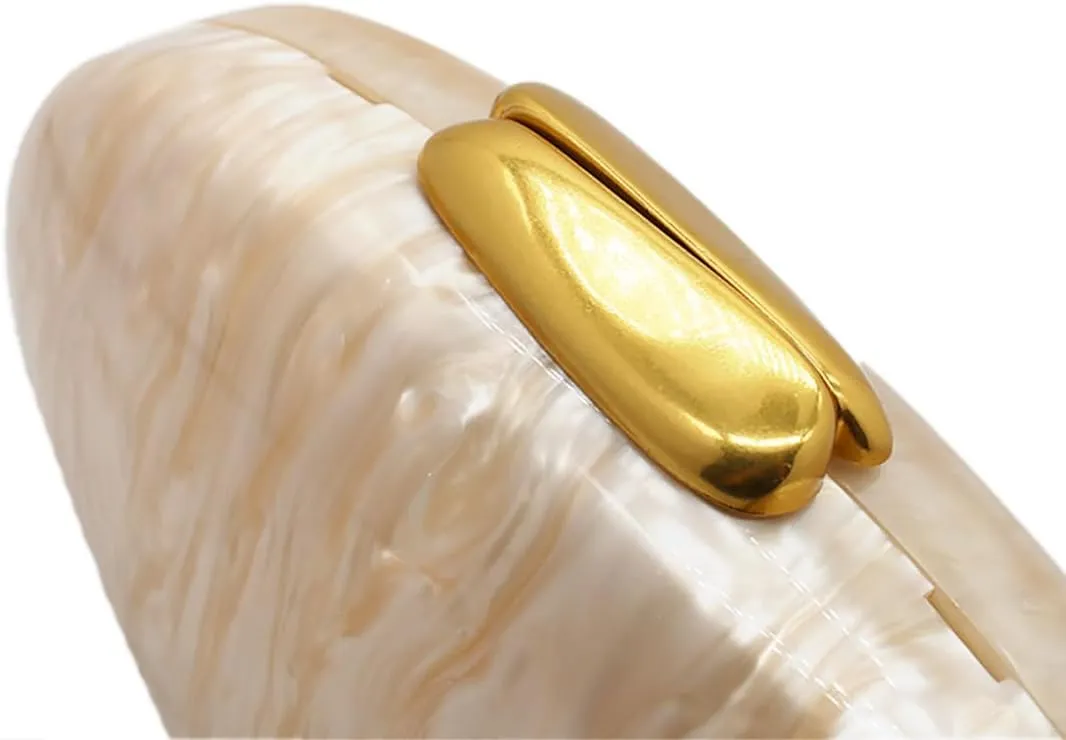Acrylic Clutch Purse for Women Egg Shape Acrylic Handbags Cute Wedding Party Shoulder Crossbody Bag