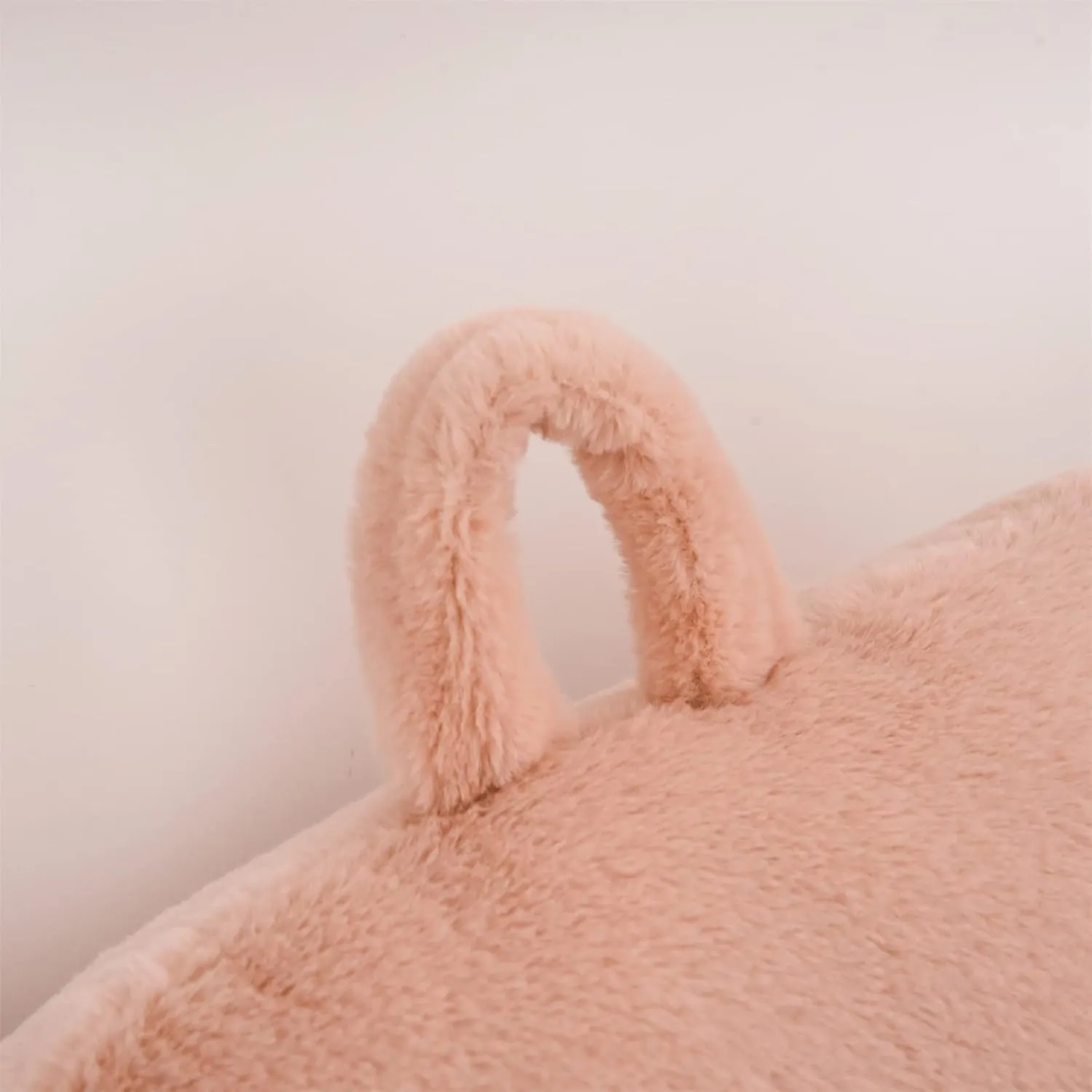 Aimuan Reading Pillow Bed Rest Pillow with Arms Rabbit Fur Back Pillow for Sitting up in Bed Adults Teens Incline Rest Sleeping Snoring with Pregnancy Lumbar Waist Support (Standard, Blush)