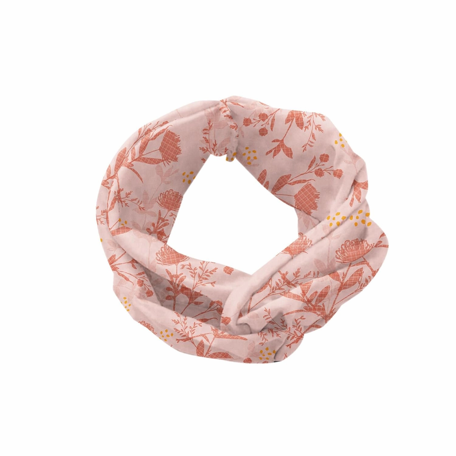 Ambesonne Botanical Headband Set of 2, Floral Theme Hand Drawn Like Soft Tone Flowers Silhouette and Leaves Pinkish Stripes, Knotted Elastic Hair Band Accessory for Women Everyday Use, M-L, Blush