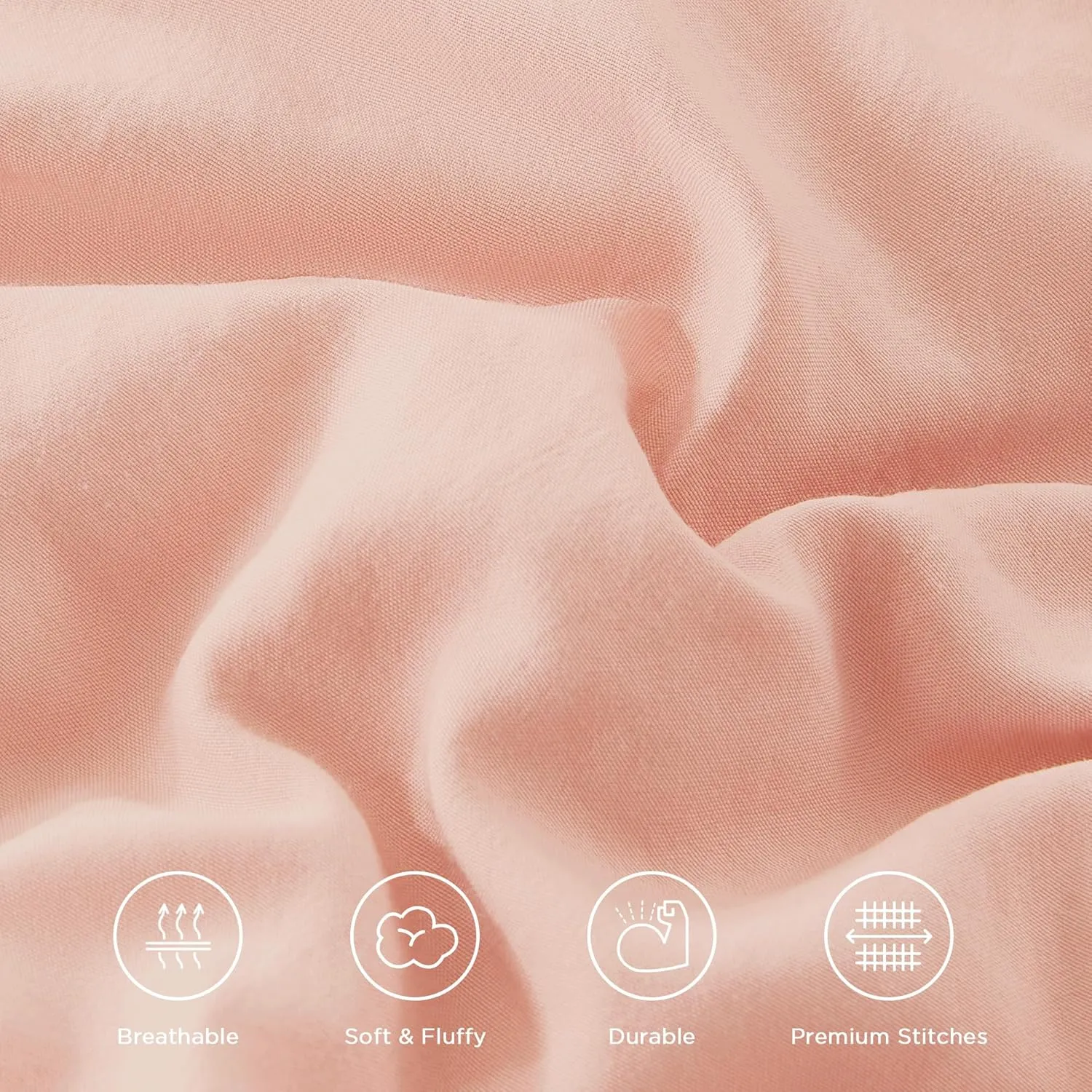 Andency Blush Twin Size Comforter Set(66x90Inch), 2 Pieces Farmhouse Shabby Chic Ruffle Comforter Set for Kids, Lightweight Fluffy All Season Soft Microfiber Bedding Set