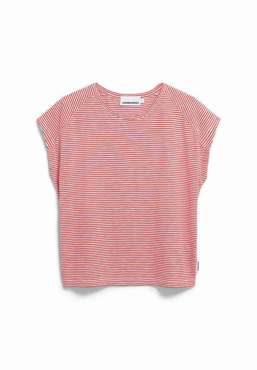 ARMEDANGELS Oneliaa Lovely Stripes oatmilk-coral blush