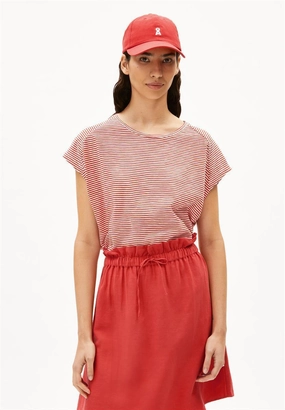 ARMEDANGELS Oneliaa Lovely Stripes oatmilk-coral blush