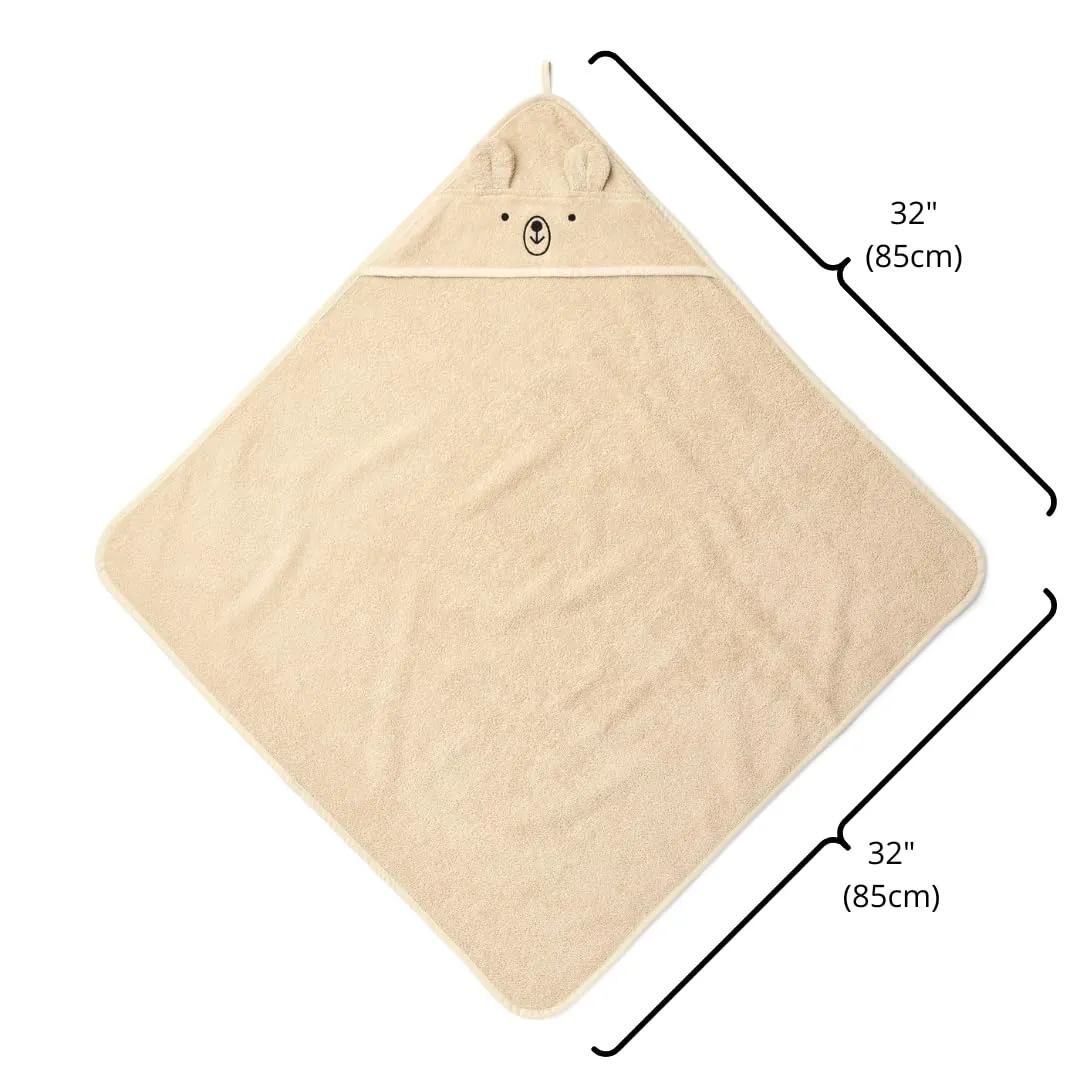 Baby Hooded Towel – Organic Cotton Baby Bath Towels, 32" x 32" Super-Soft and Absorbent Baby Towels for Newborn 2-Pack (Rabbit Blush/Bear Fog)