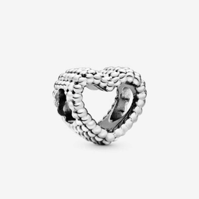 Beaded Open Heart Charm