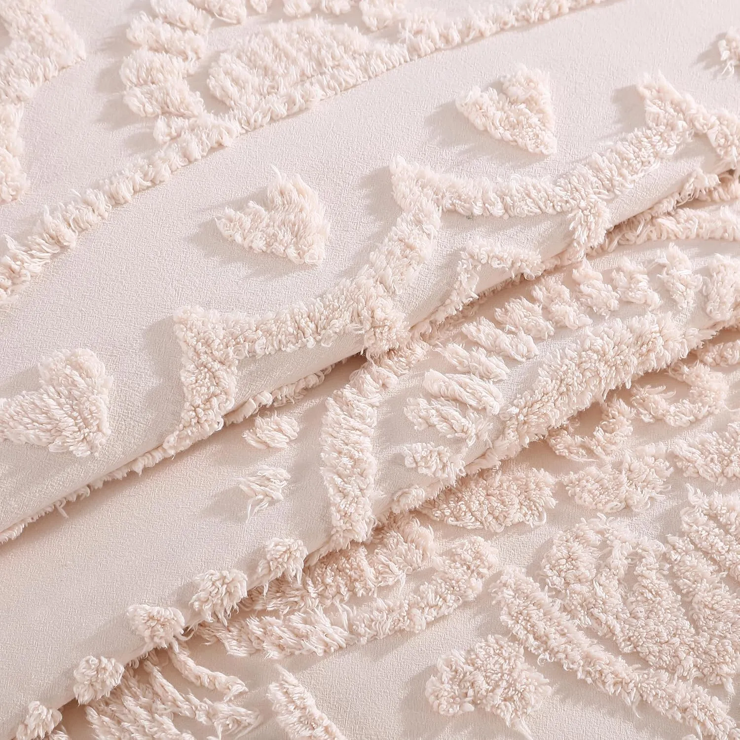Beatrice Home Fashions Full, Blush, Lotus Medallion 100% Cotton Chenille Bedspread, Soft, Cozy, Lightweight, Fringe