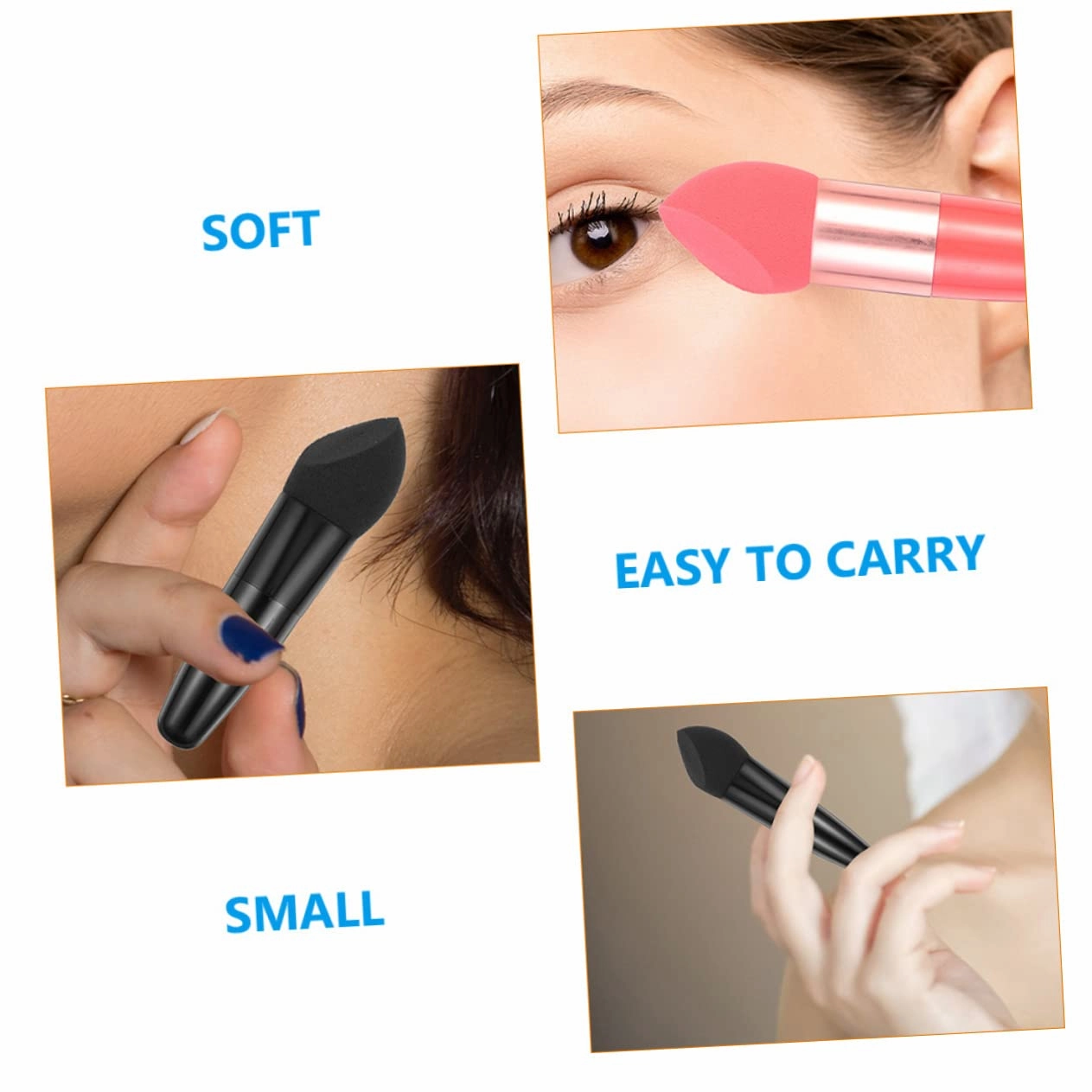 Beaupretty 30pcs Makeup Sponge Handheld Beauty Applicators for Foundation Soft and Skin-friendly for Precision Blending Areas Suitable for All Cosmetics