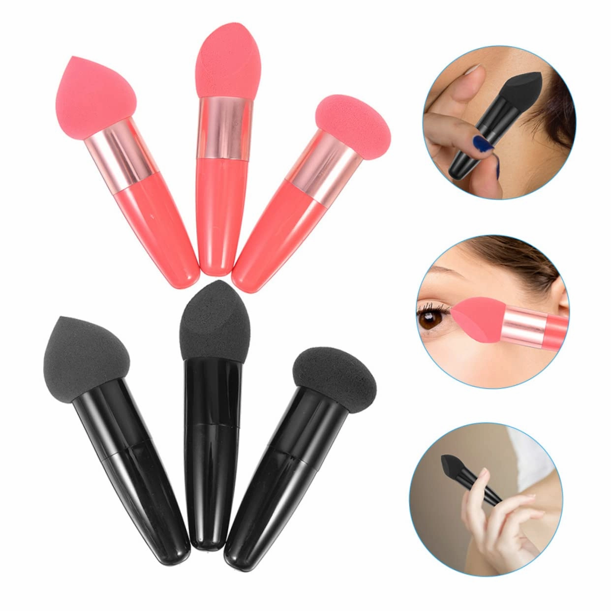 Beaupretty 30pcs Makeup Sponge Handheld Beauty Applicators for Foundation Soft and Skin-friendly for Precision Blending Areas Suitable for All Cosmetics