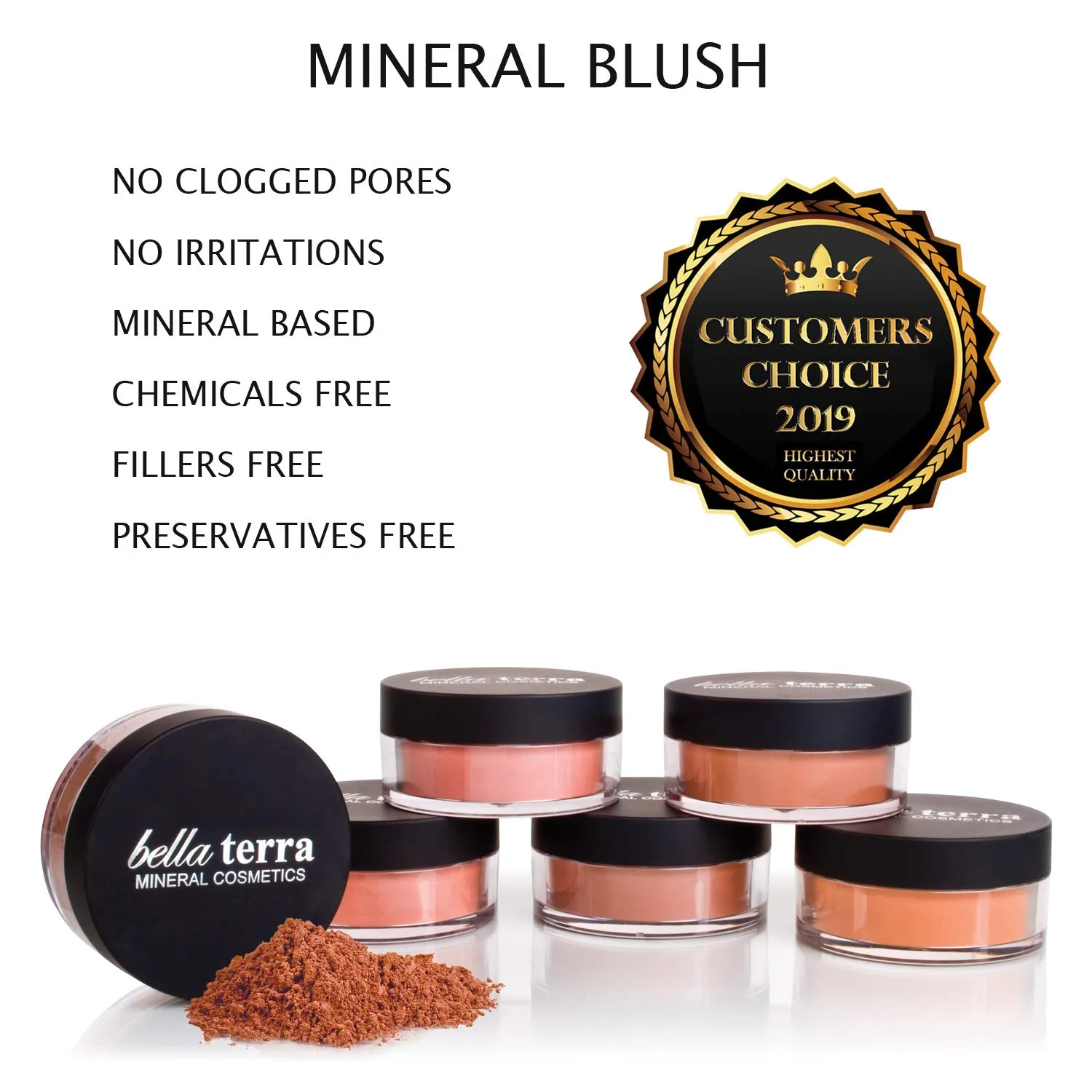Bellaterra Cosmetics Mineral Loose Blush - Contouring, Long Lasting, Illuminating in 5 Shades for All Skin Types. (Ambrosial Crush, 9g)