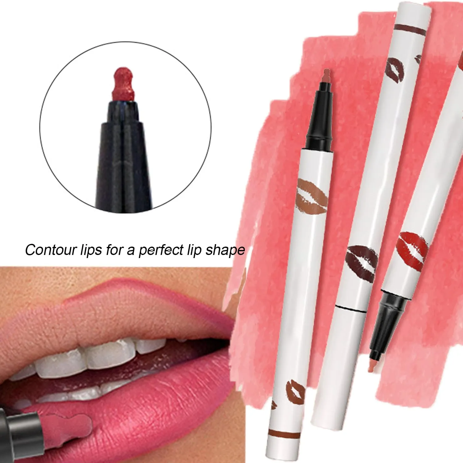 Benighty Liquid Lip Liner, Quick-Drying Liquid Lip Stain, Lip Stain Long Lasting Waterproof (Seven colors-A, one size)